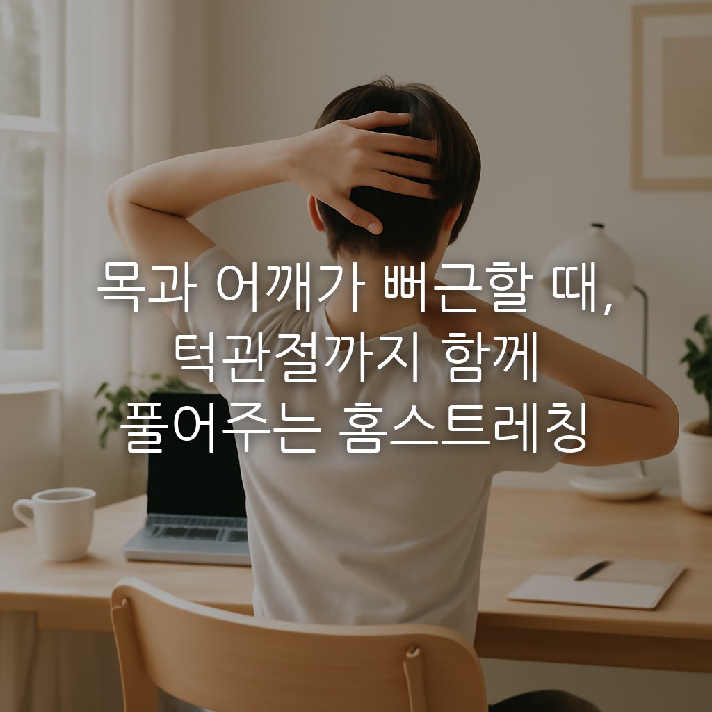 목과 어깨가 뻐근할 때, 턱관절까지 함께 풀어주는 홈스트레칭