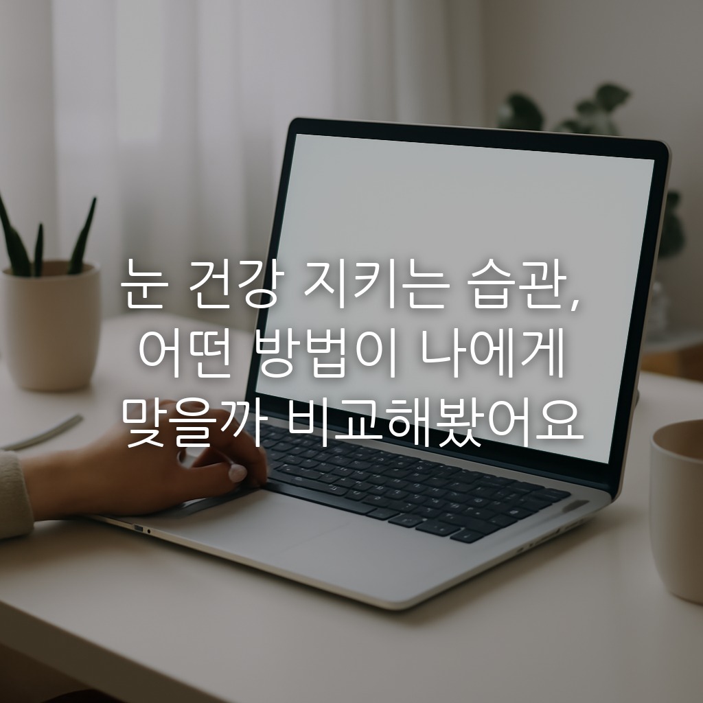 눈 건강 지키는 습관, 어떤 방법이 나에게 맞을까 비교해봤어요