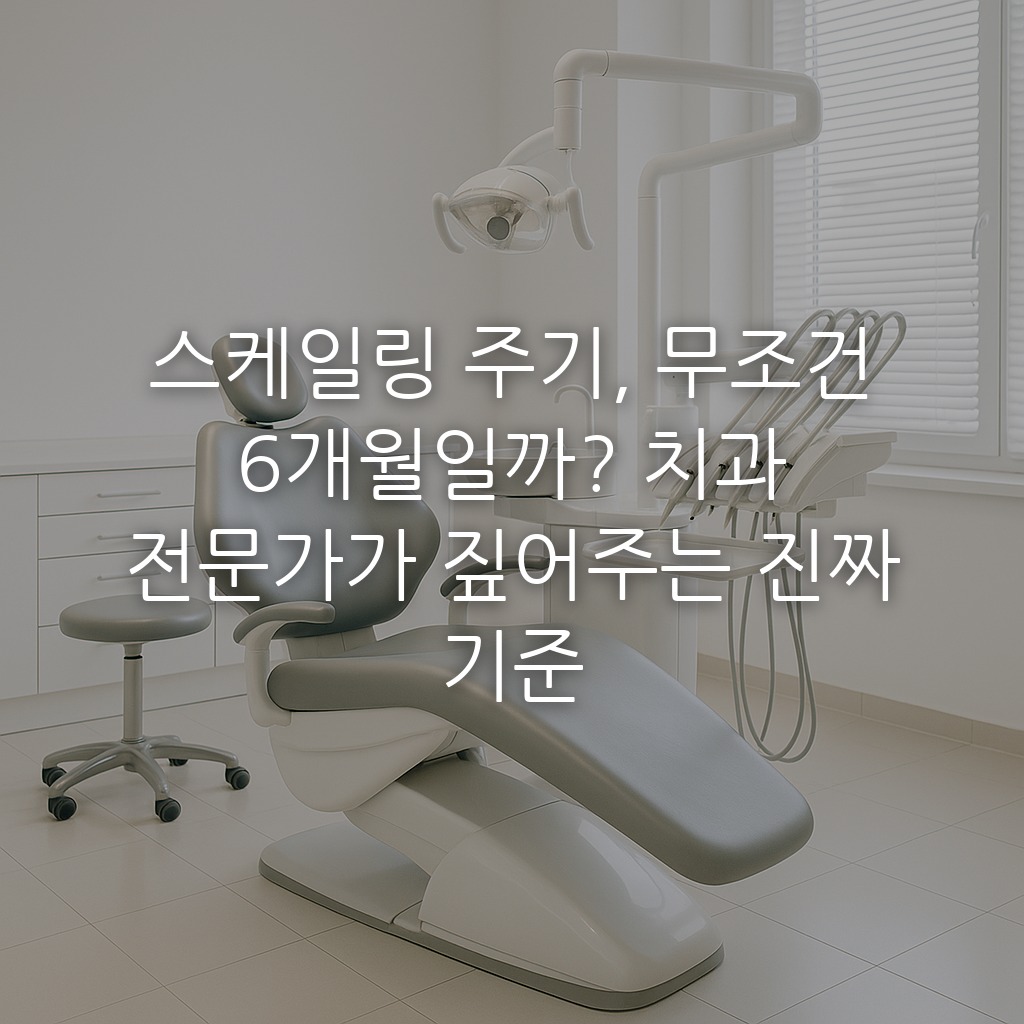스케일링 주기, 무조건 6개월일까? 치과 전문가가 짚어주는 진짜 기준