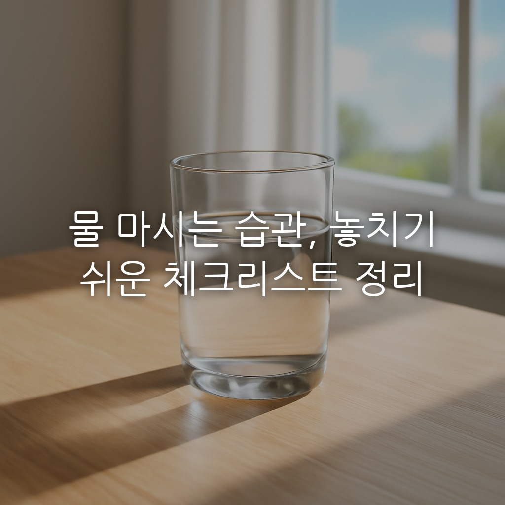 물 마시는 습관, 놓치기 쉬운 체크리스트 정리