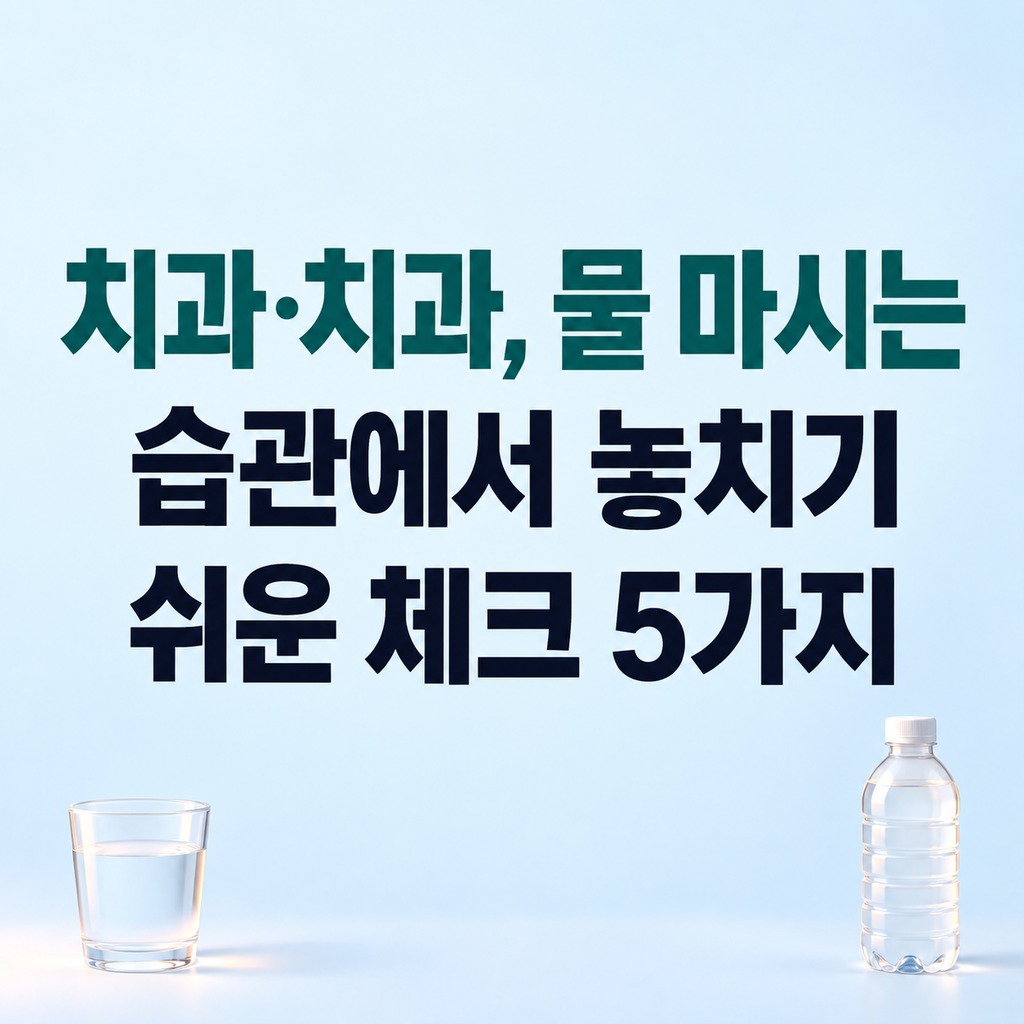치과·치과, 물 마시는 습관에서 놓치기 쉬운 체크 5가지
